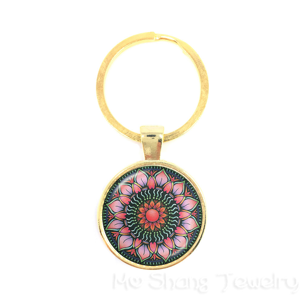 Vintage Jewelry Mandala Keychain Henna Keychains OM Symbol Buddhism Zen Online Shopping India 2020 Fashion Gift