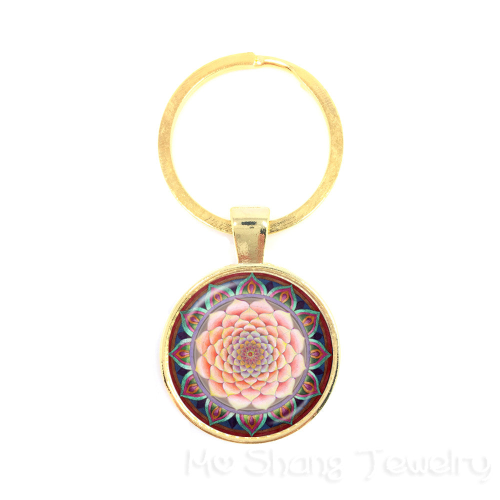 Vintage Jewelry Mandala Keychain Henna Keychains OM Symbol Buddhism Zen Online Shopping India 2020 Fashion Gift
