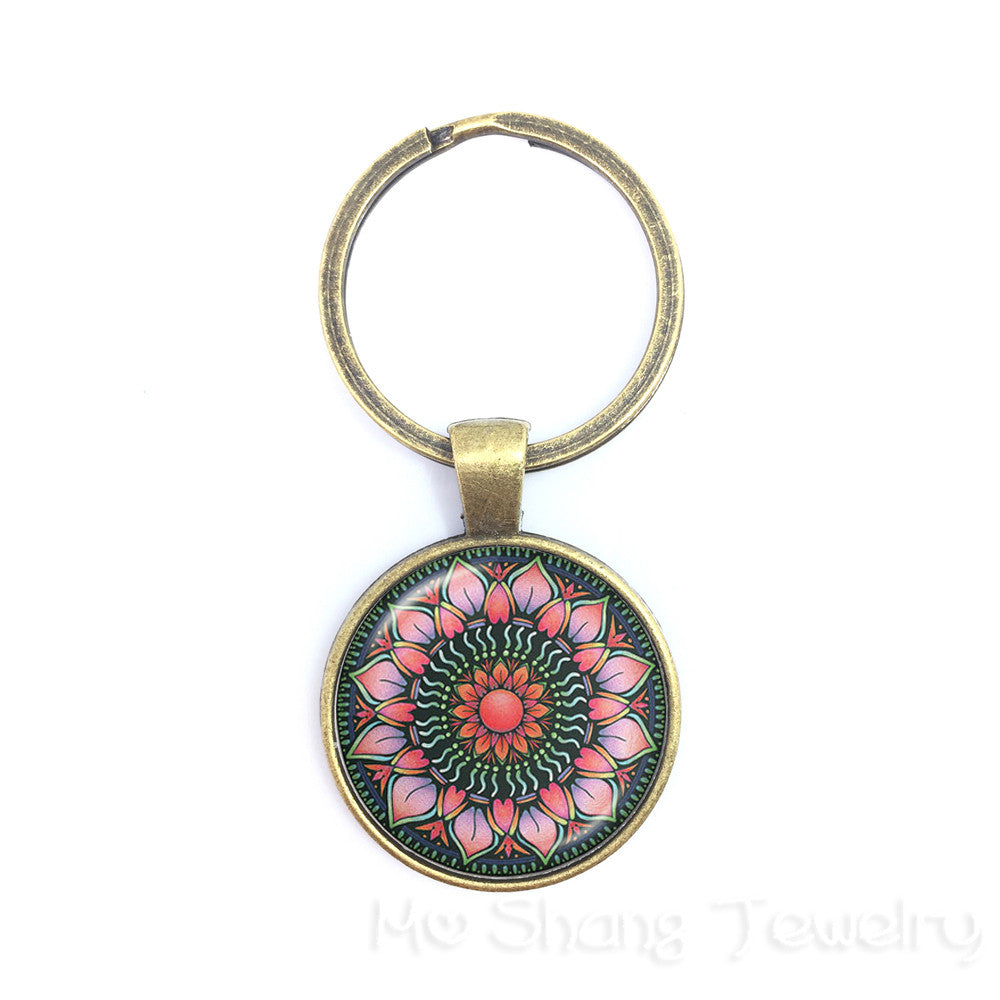 Vintage Jewelry Mandala Keychain Henna Keychains OM Symbol Buddhism Zen Online Shopping India 2020 Fashion Gift