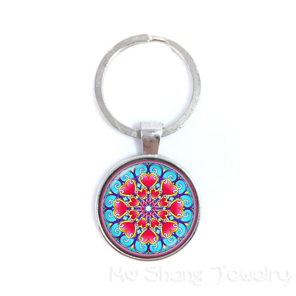 Vintage Jewelry Mandala Keychain Henna Keychains OM Symbol Buddhism Zen Online Shopping India 2020 Fashion Gift