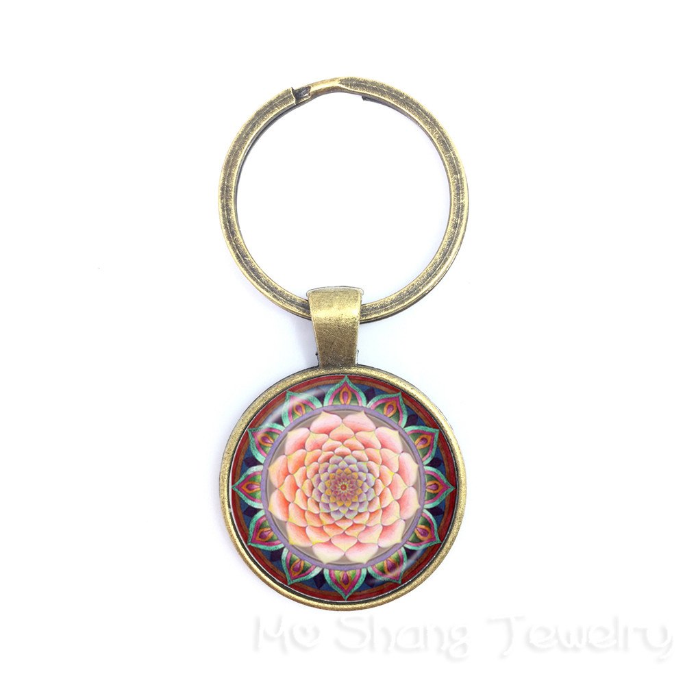 Vintage Jewelry Mandala Keychain Henna Keychains OM Symbol Buddhism Zen Online Shopping India 2020 Fashion Gift