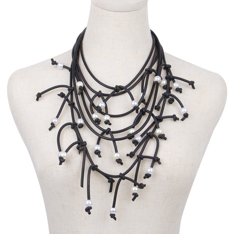 Vintage Layered Pearls Necklace Rare Things For Women Boho Style Multi-Layer Light Chain Choker Necklace Stylish Collar Jewelry