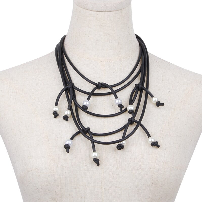 Vintage Layered Pearls Necklace Rare Things For Women Boho Style Multi-Layer Light Chain Choker Necklace Stylish Collar Jewelry