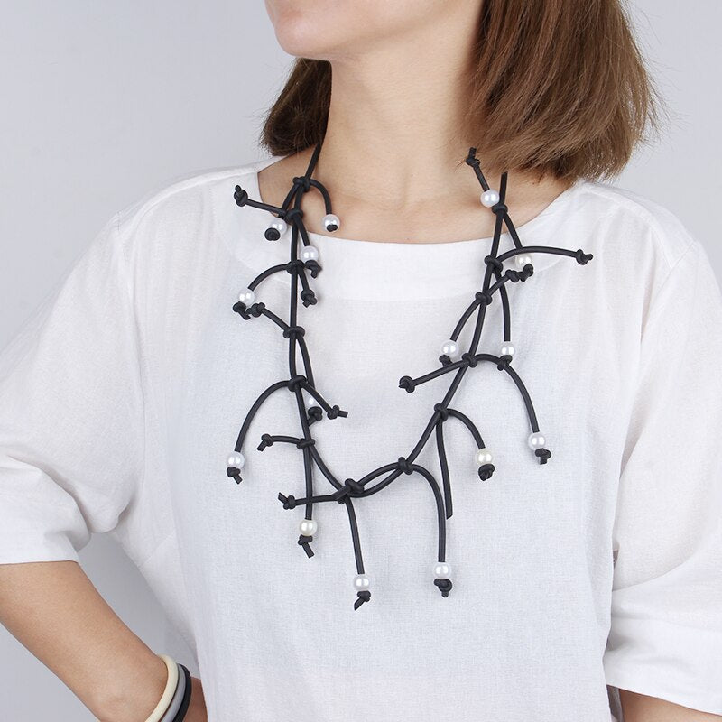 Vintage Layered Pearls Necklace Rare Things For Women Boho Style Multi-Layer Light Chain Choker Necklace Stylish Collar Jewelry