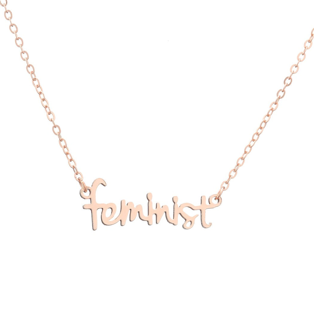 Vintage Letter Feminist Necklaces for Girls Women The Future Is Female Pendant Dainty Strong Woman's Jewelry Gift Collier Bijoux