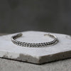 Vintage Link Chain 925 Sterling Silver Adjustable Bangle