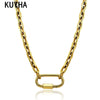 Vintage Lock Pendant Chain Link Choker Necklace Statement For Women Personalized 316L Stainless Steel Necklaces Jewelry