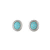 Vintage Marble Crack Oval Blue Stone Stud Earrings For Women Gold Silvery Earring Literary Style Jewelry Accessories Gift