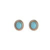 Vintage Marble Crack Oval Blue Stone Stud Earrings For Women Gold Silvery Earring Literary Style Jewelry Accessories Gift