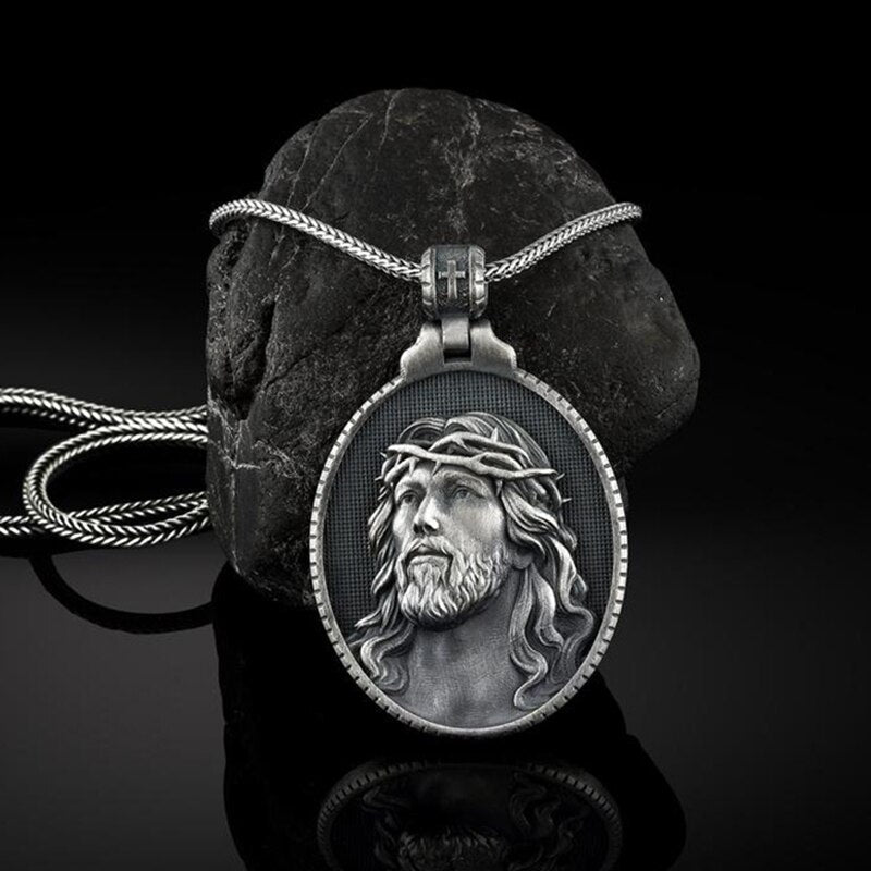 Vintage Men's Gothic Punk Cowboy Hat Skull Pendant Necklace HipHop Men's Rock Biker Party Jewelry