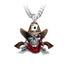 Vintage Men's Gothic Punk Cowboy Hat Skull Pendant Necklace HipHop Men's Rock Biker Party Jewelry