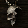 Vintage Men's Gothic Punk Skull Pendant Necklace Gothic Punk Viking Norse Rune Warrior Necklace HipHop Rock Biker Party Jewelry
