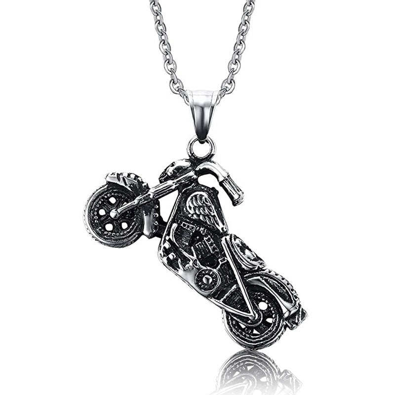 Vintage Men's Gothic Punk Skull Pendant Necklace Gothic Punk Viking Norse Rune Warrior Necklace HipHop Rock Biker Party Jewelry