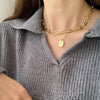 Vintage Multilayer Metal Chain Pendant Necklace for Women Bohemian Gold Coin Flower Angel Collar Pendant Necklace Jewelry Gift