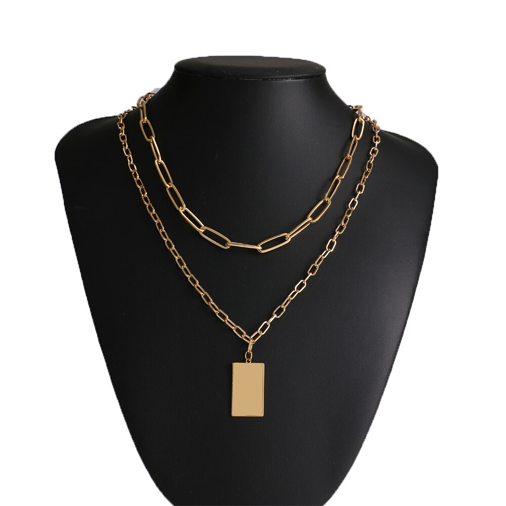 Vintage Multilayer Metal Chain Pendant Necklace for Women Bohemian Gold Coin Flower Angel Collar Pendant Necklace Jewelry Gift