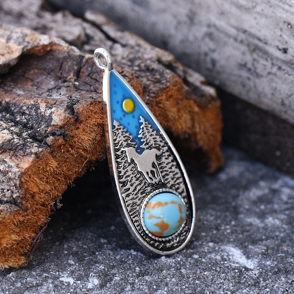 Vintage Mushroom Necklace Men's Women's Hip Hop Punk Enamel Animal Gem Pendant Exquisite Halloween Party Necklace Jewelry