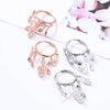 Vintage Music Note Earrings for Women Geometric Circle Rose Gold Tassel Dangle Ear Clip Hoop Earring Stainless Steel Jewelry New