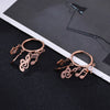 Vintage Music Note Earrings for Women Geometric Circle Rose Gold Tassel Dangle Ear Clip Hoop Earring Stainless Steel Jewelry New