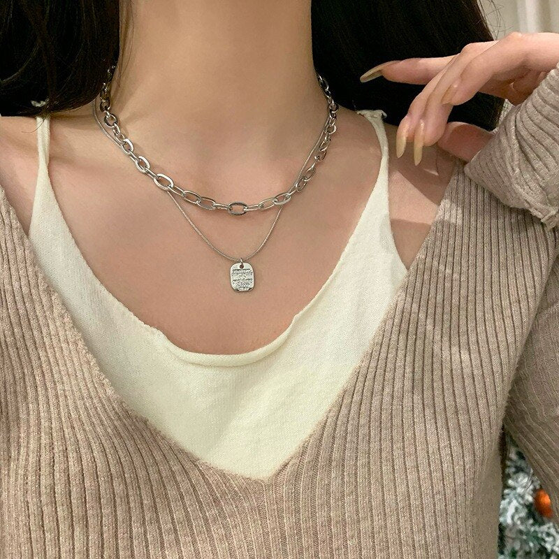 Vintage Necklace on Neck Gold Chain Women's Jewelry Layered Accessories for Girls Clothing Aesthetic Gifts Pendant 2021