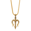 Vintage Neptune Poseidon Necklace  Jewelry Ancient Greece Amulet Trident Pendant Necklace Men Lucky Charm Gift for Sailor