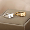 Vintage North Star Rings For Women Stainless Steel Stacking Polaris Ring Wedding Band Statement Couple Jewelry anillos mujer