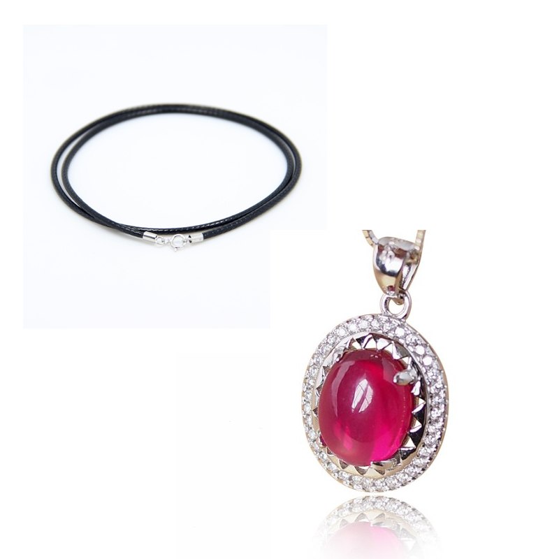Vintage Oval Red Corundum Necklaces & Pendants For Women 925 Sterling Silver Jewelry Fit For Engagement Anniversary Party