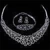 Vintage Pattern Design Limited Jewelry Gold-color Clear White Cubic Zircon Bridal Fashion Luxury Bracelet Earrings Necklace set