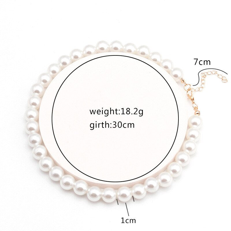 Vintage Pearl Necklace Elegant White Imitation Pearl Choker Necklaces Wedding Party Accessories Jewelry for Women Gift