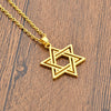 Vintage Pentagram Necklace Pendant Religious Supernatural Necklace Jewish Shield Star of David Jewelry Statement Satan Charm