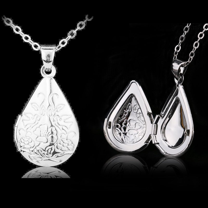 Vintage Photo Locket Pendant Necklace  Trendy Hollow Heart Shaped Necklaces & Pendants Fashion Jewelry Accessories