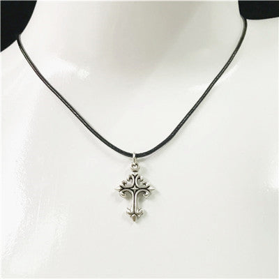 Vintage Punk Silver Color Necklace Unique Hollow Alloy Pendant Necklace For Man Women Trendy Neck Accessories Fashion Jewelry