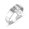 Vintage Punk Unisex Owl Pendant Rings For Men Women Adjustable Simple Jewelry Stainless Steel Classic Ring Gift  Accessories