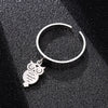 Vintage Punk Unisex Owl Pendant Rings For Men Women Adjustable Simple Jewelry Stainless Steel Classic Ring Gift  Accessories