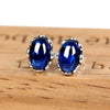 Vintage Red Stone 925 Sterling Silver Earrings Female Ruby Vintage Silver Earrings Wedding Party Stud Earrings 2020 Jewellery