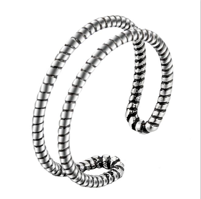 Vintage Retro Ring S925 Sterling Silver Simple Chain Fine Jewelry for women men unique open rings New Collect 2020