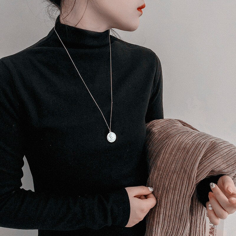 Vintage Retro Round Portrait Coin Pendant Necklace Statement Charm Ethnic multilaye Necklace For Female Punk Gold Gift collares