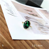 Vintage Rings For Women S925 Sterling Silver Emerald Green Gemstone Adjustable Ring Gold Bridal Wedding Fine Jewelry Accessories