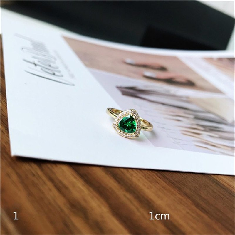 Vintage Rings For Women S925 Sterling Silver Emerald Green Gemstone Adjustable Ring Gold Bridal Wedding Fine Jewelry Accessories