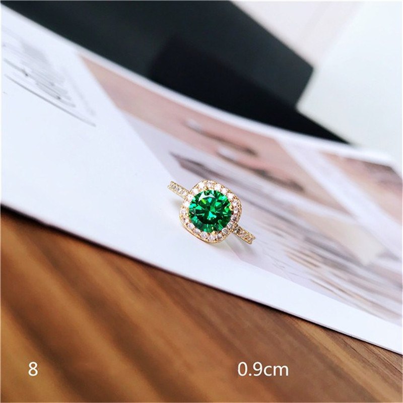 Vintage Rings For Women S925 Sterling Silver Emerald Green Gemstone Adjustable Ring Gold Bridal Wedding Fine Jewelry Accessories