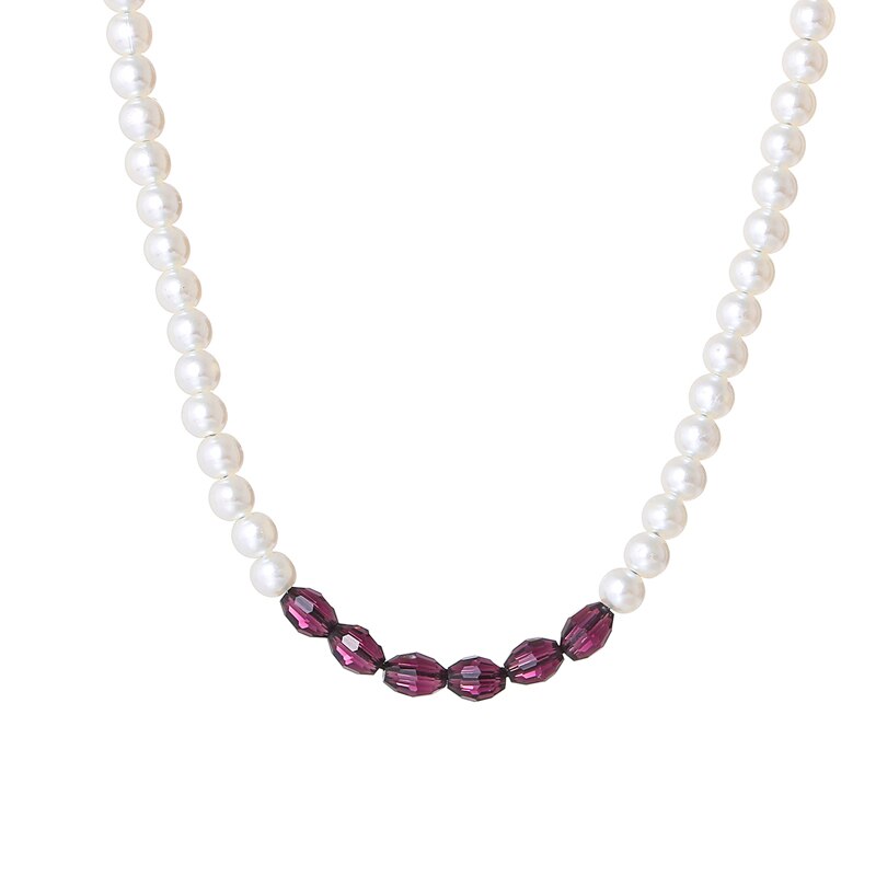 Vintage Round Simulate Pearl Necklace Women 2021 Temperament Handmade Strand Bead Necklace For Women Jewelry Gift