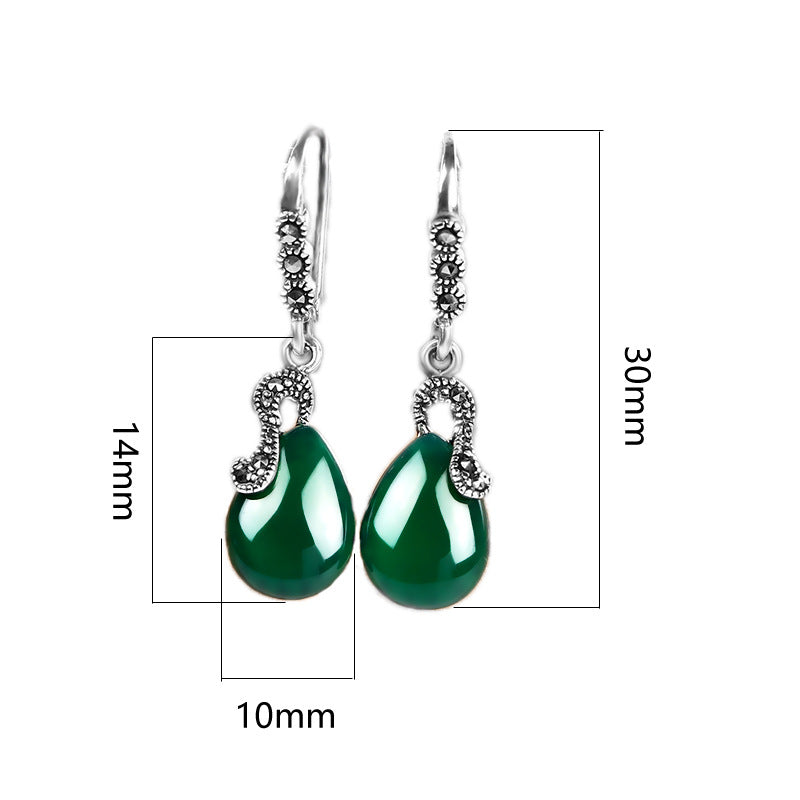 Vintage S925 Silver Earrings for Women Blue Water Drop Tibetan Long Silver Earrings Patry Silver 925 Earrings 2020 Earrings