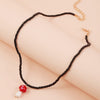 Vintage Seed Beads Chain Necklace for Gilrs Metal Buckle Mushroom Pendant Statement Choker  Bulk