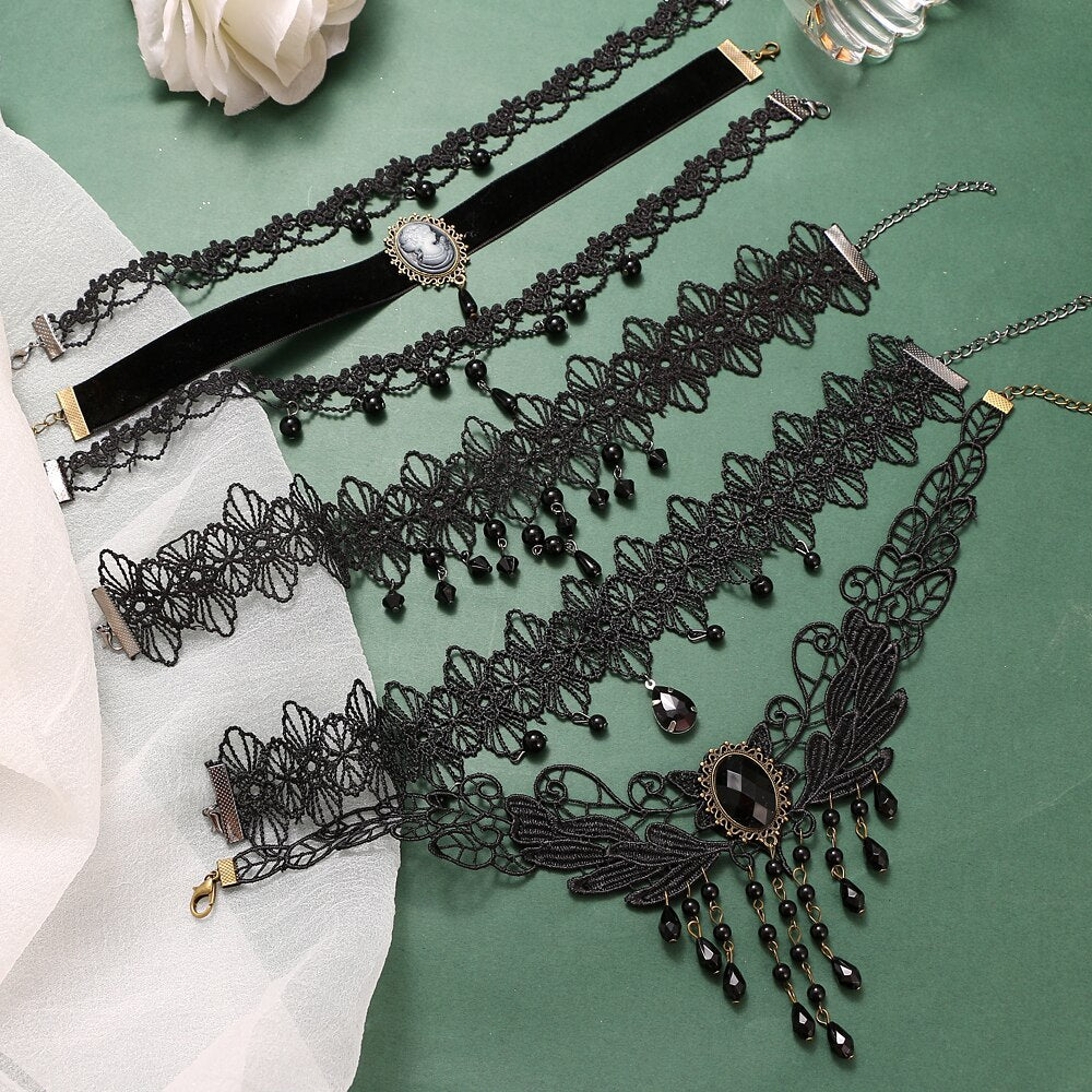 Vintage Sexy punk Choker Collar leather choker cosplay Gothic jewelry women Wedding necklace Harajuku accessories