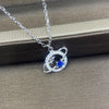 Vintage Shining Zircon Planet 925 Silver Necklaces Delicate Star Earth Universe Necklace Retro Party Wedding Women Jewelry Gift
