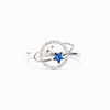 Vintage Shining Zircon Planet Rings Delicate 925 Silver Star Earth Universe Ring Necklace Retro Party Wedding Women Jewelry Gift