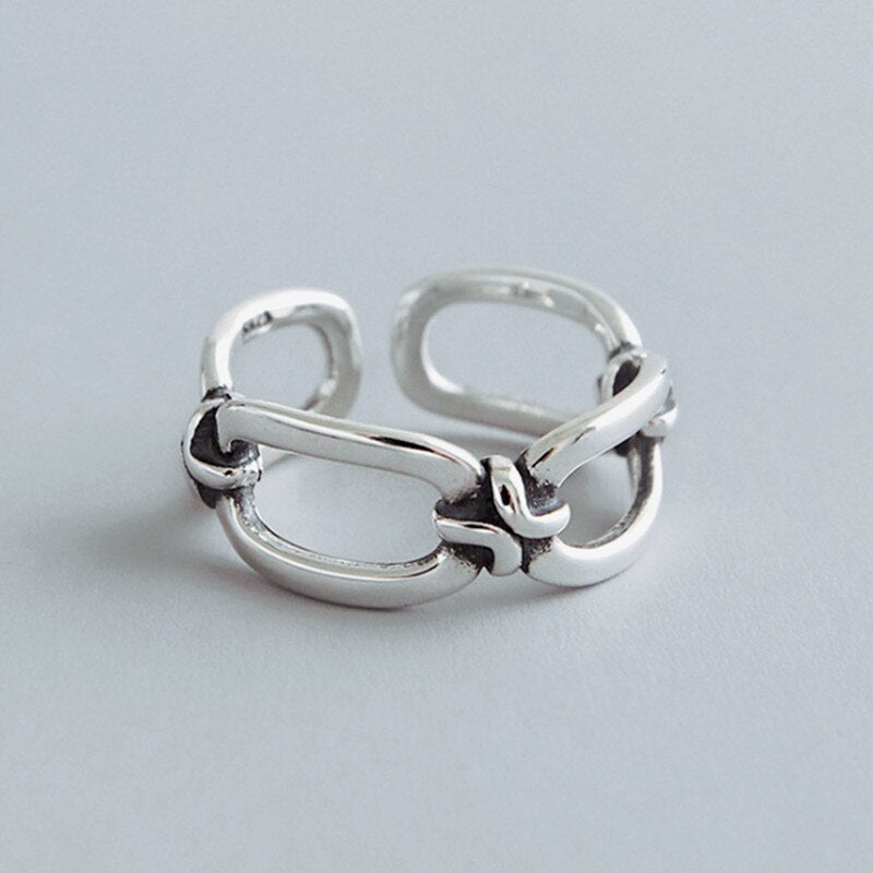 Vintage Silver Colour Chain Adjustable Ring Women  Designer Jewelry Gothic Punk Accessories  GaaBou Jewellery