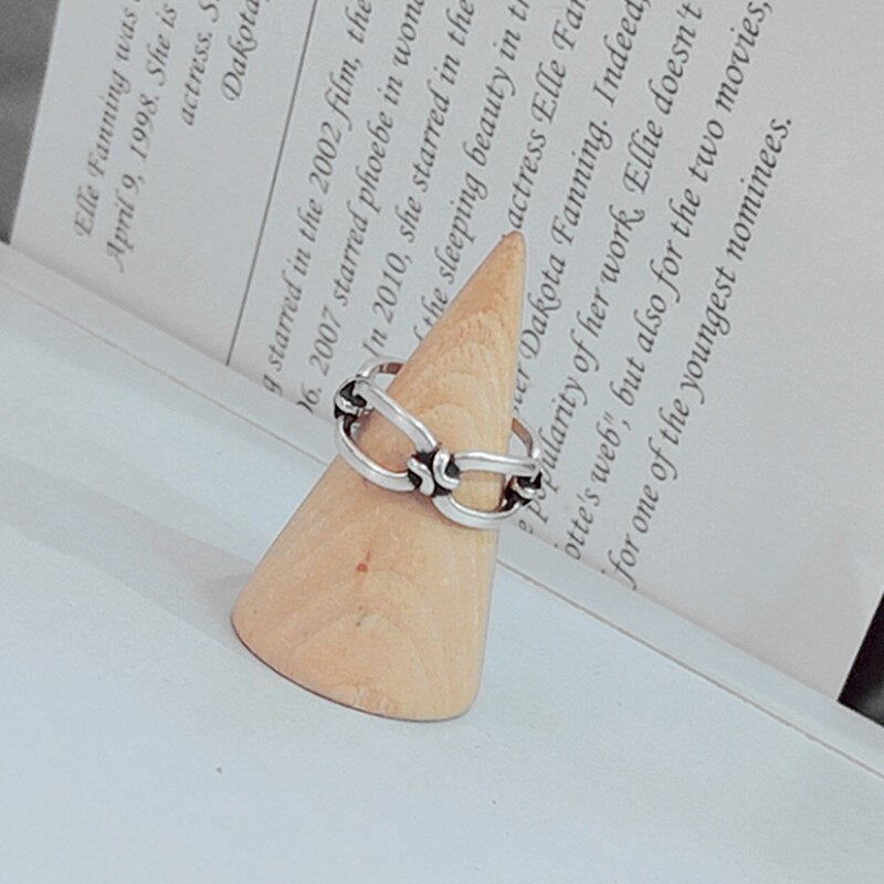 Vintage Silver Colour Chain Adjustable Ring Women  Designer Jewelry Gothic Punk Accessories  GaaBou Jewellery