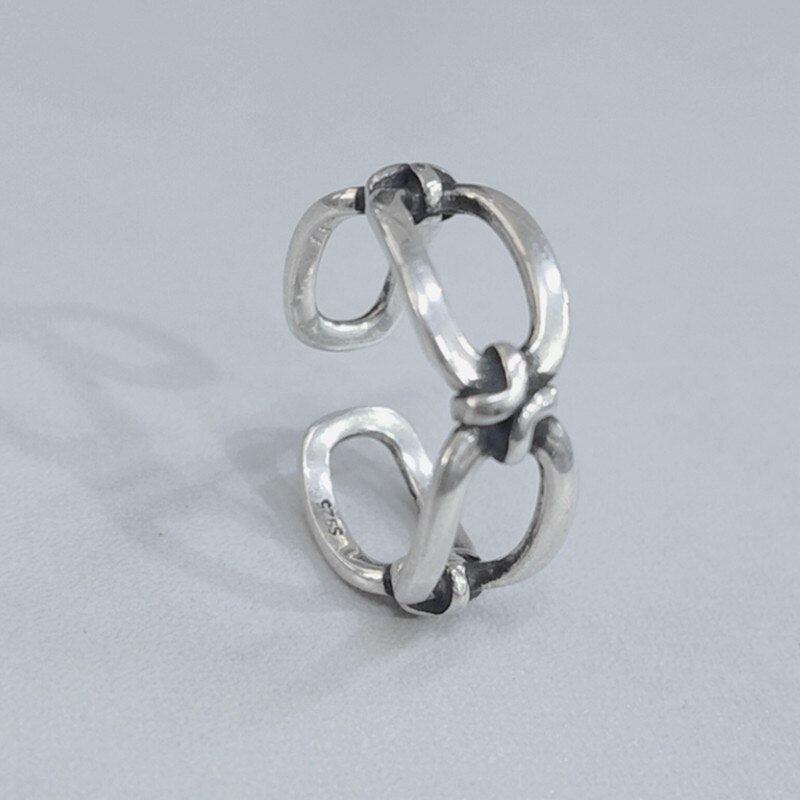 Vintage Silver Colour Chain Adjustable Ring Women  Designer Jewelry Gothic Punk Accessories  GaaBou Jewellery