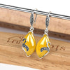 Vintage Silver Earrings Yellow Agate Pomegranate Water Drop Silver 925 Earrings for Women Banquet 2020 Earrings Fine Jewelry