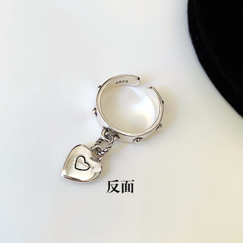 Vintage Silver Heart Aesthetic Rings For Women  Designer Jewelry Accessories  Items Gift Female GaaBou